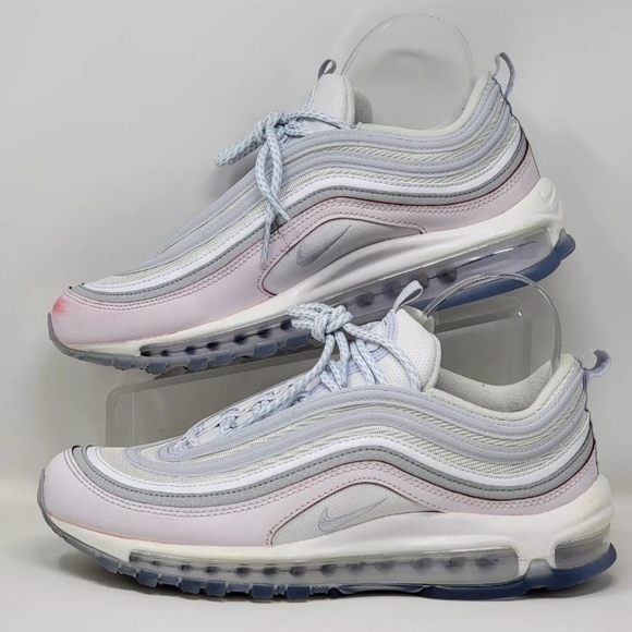 Nike Air Max 97 DIY Flare White Grey Pink Shoes CW5567-100 Mens Size 8 Pre-owned